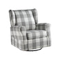 Patli Gray & White Fabric Glider Chair with Swivel
