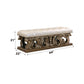 Constantine - Bench - Light Gold Synthetic Leather , Brown & Gold