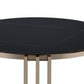 Abisha Sintered Stone Top & Champagne Finish End Table