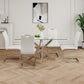 Modern Dining Chairs with Faux Leather Padded Seat