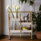 Vorrik Gold & White Washed Finish Serving Cart