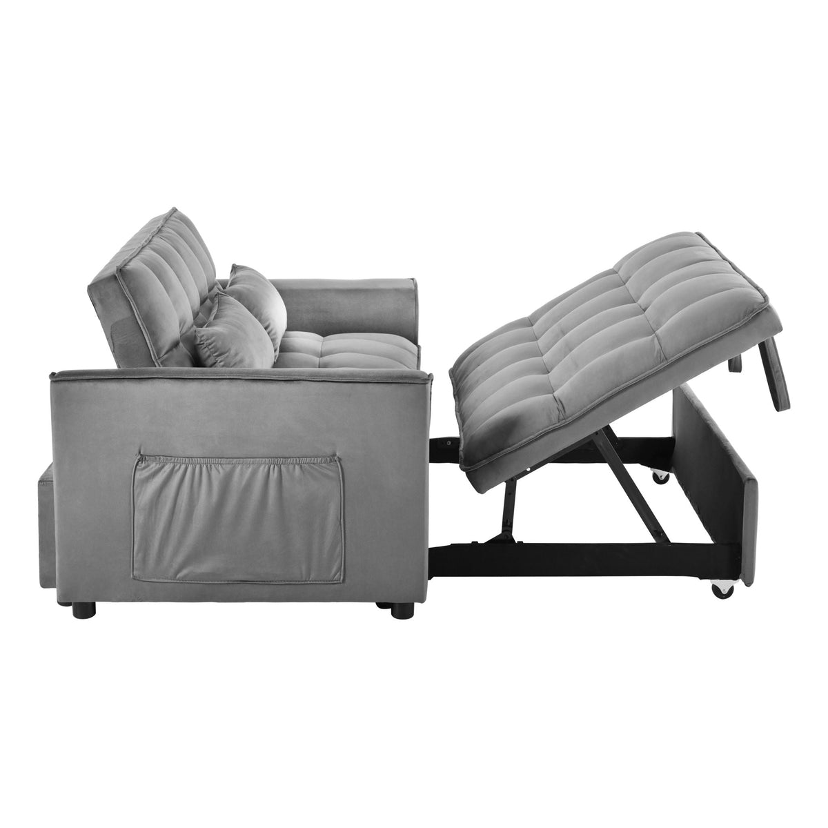 3 In 1 Pull Out Couch Convertible Sofa Bed With Reclining Backrest - view 34