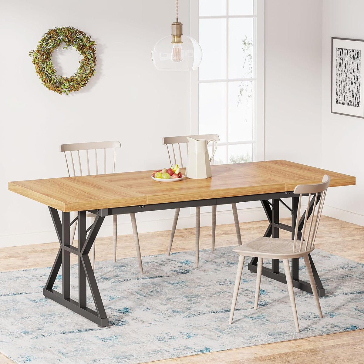71" Farmhouse Dining Table for 6
