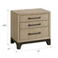 Brown 3-Drawer Nightstand With USB