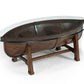 Beaufort - Oval Cocktail Table With Base And Glass Top - Dark Oak