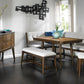 Backless Upholstered Dining Bench Mid-Century Seating