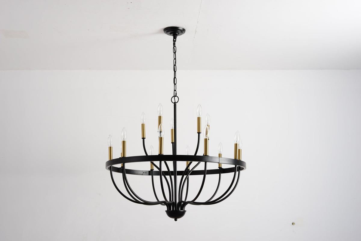 18-Light Chandelier Industrial Iron Candle Chandelier
