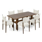 7 Pieces Modern Dining Set - Rustic Farmhouse Solid Wood