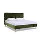 Stockholm Modern Wavy Headboard Platform Bed, King, Olive