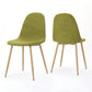 Mid-Century Modern Fabric Upholstered Dining Chairs, Set of 2