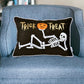Trick or Treat Skeleton Velvet Throw Pillow