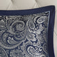 12 Piece Comforter Set with Cotton Bed Sheets Navy King