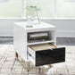 Gardoni - Chair Side End Table - White / Black
