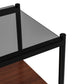 Set of 2 Rectangle End Table Gray Glass