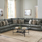 Como - 5 Piece Italian Leather Match Reclining Sectional
