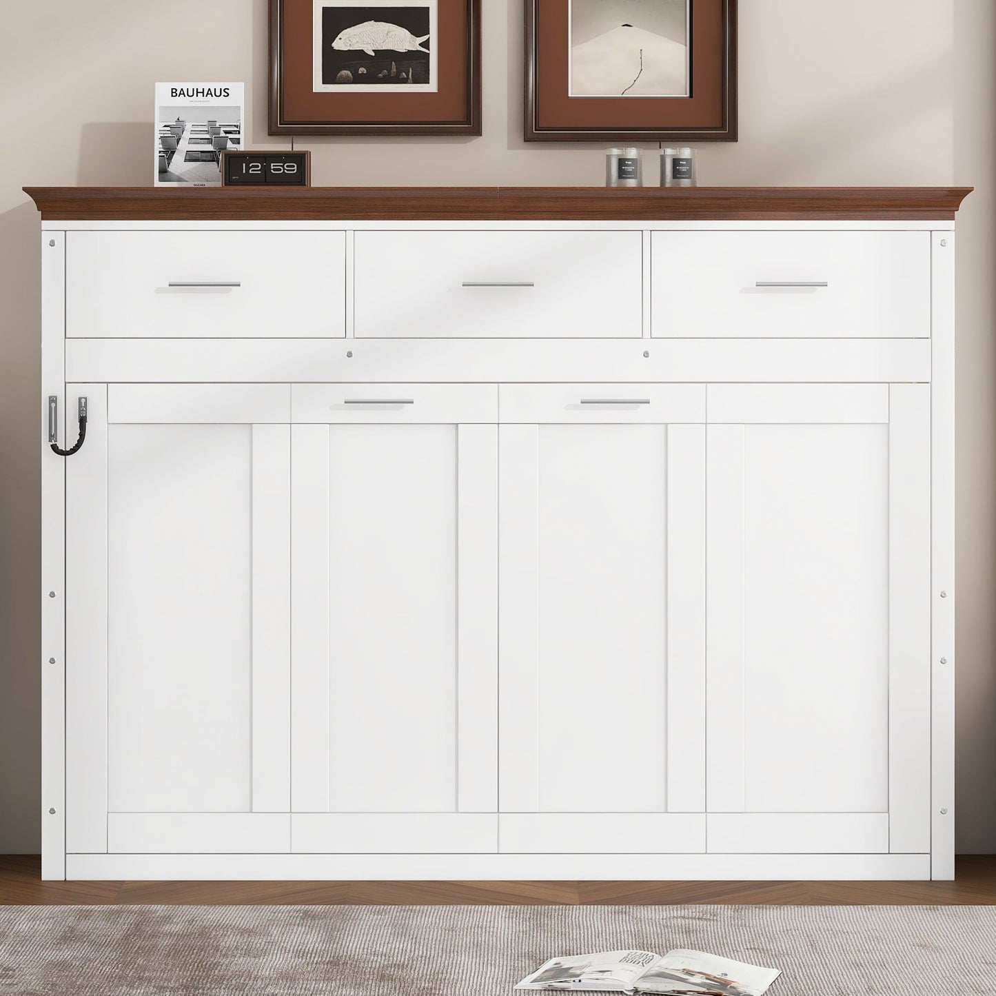 Twin Size Murphy Bed with 3 Drawers
