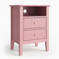 18" Fluted 2-Drawer Nightstand Set of 2, Modern