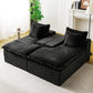Black Turtle Velvet Double Chaise Lounge