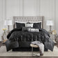 7 Piece Tufted Comforter Set Black King