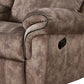 Zubaida Two Tone Chocolate Velvet Recliner Loveseat w/USB Port & Console