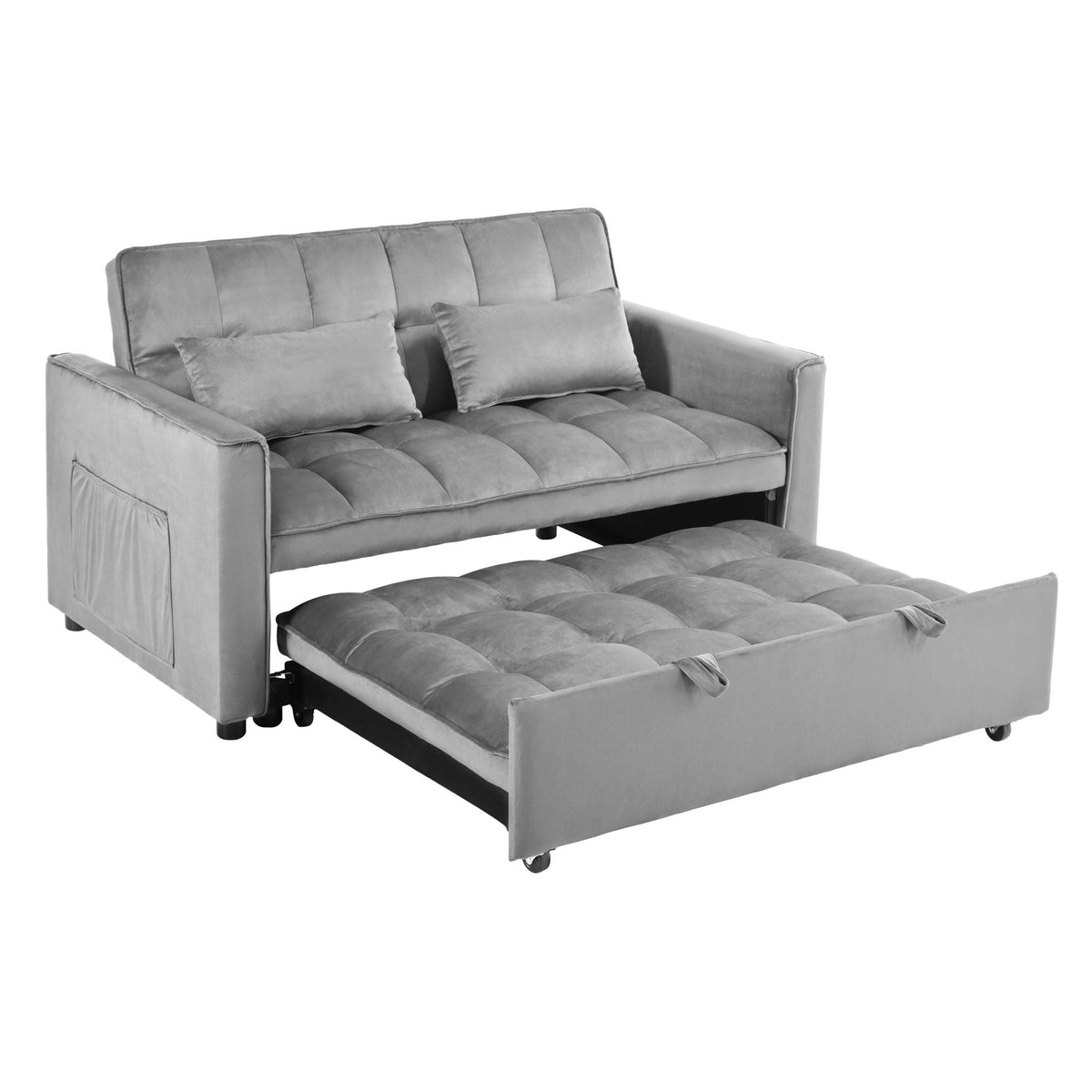 3 In 1 Pull Out Couch Convertible Sofa Bed With Reclining Backrest - view 35
