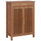 5-Tier Shoe Storage Cabinet with Louvered Doors and Drawer