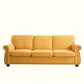 Soft Sofa, Upholstered 3 Seater Couch With High Density Foam, Loose Back Cushions And Turned Legs - view 25