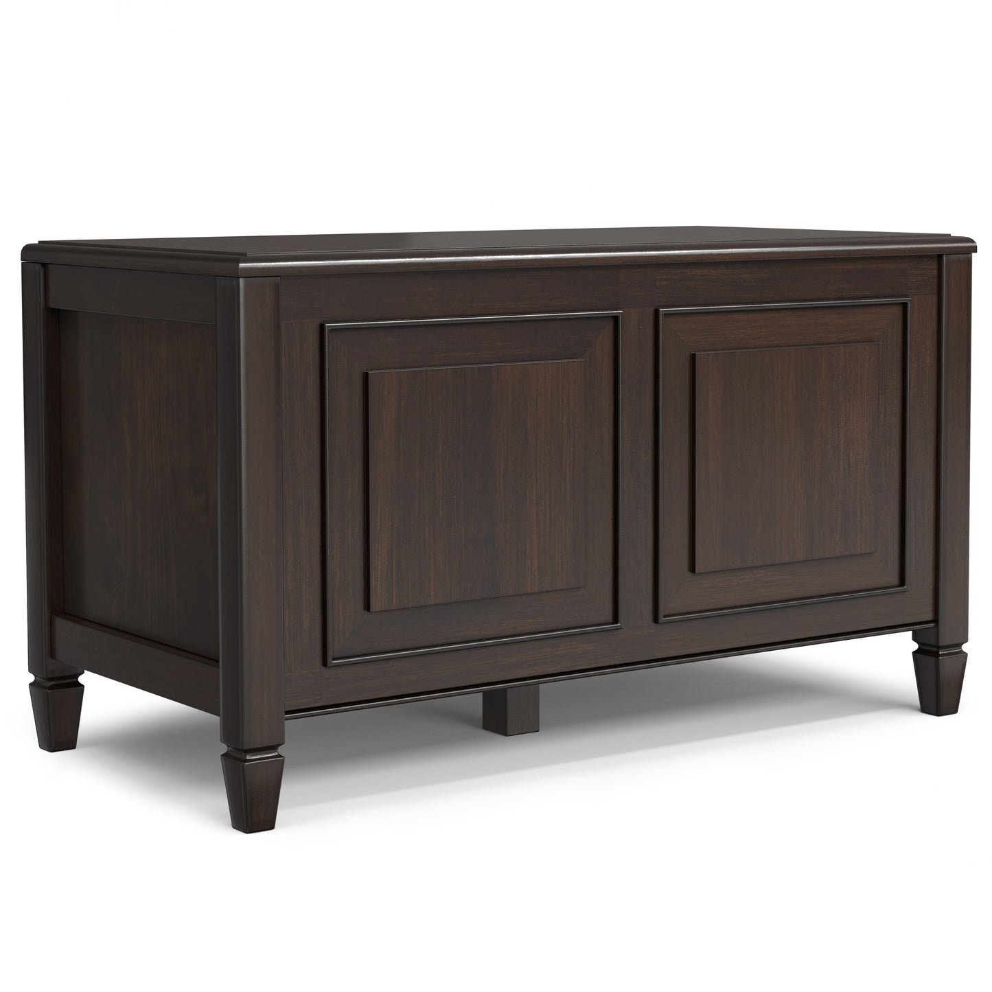 Connaught 36 inch Wide Solid Wood Small Storage Bench Trunk in Chestnut