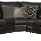 Como - 5 Piece Italian Leather Match Reclining Sectional