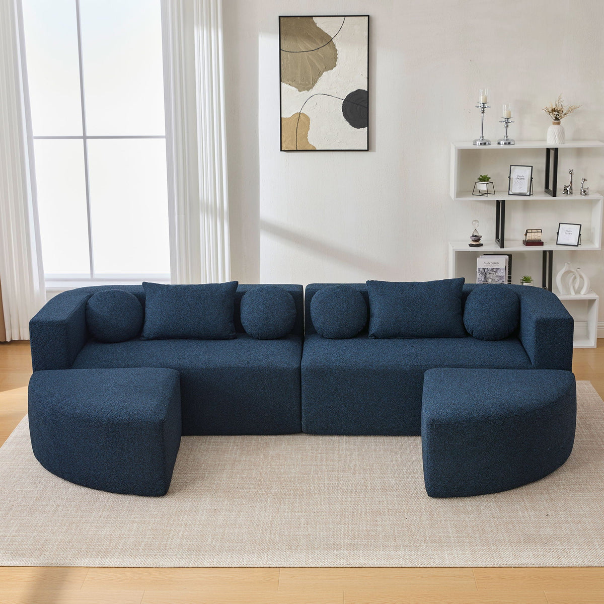 Boneless - Couch Modular Sectional Sofa With Deep Seating And Curved Design - view 19