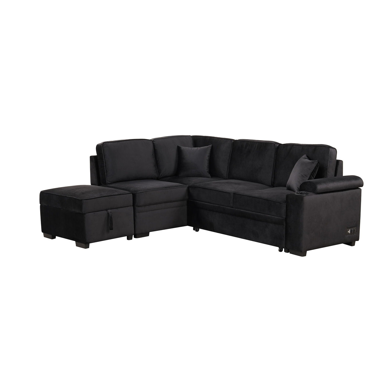 Sleeper Sofa Bed, 2 In 1 Pull Out Sofa Bed L Shape Couch With Storage Ottoman For Living Room, Bedroom Couch - view 4