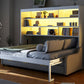 Full Size Murphy Cabinet Bed with Folding Sofa