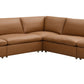 Brighton Top Grain Leather 5 Pieces Modular Sectional