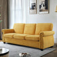 Soft Sofa, Upholstered 3 Seater Couch With High Density Foam, Loose Back Cushions And Turned Legs - view 26