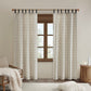 Plaid Faux Leather Tab Top Curtain Panel with Fleece Lining