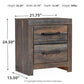 Drystan - Two Drawer Night Stand - Brown / Beige