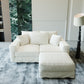 82.7" Plush Corduroy 3-Seat Sofa