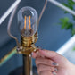D15x29 Table Lamp with Glass Drum Shade