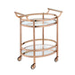 Lakelyn Clear Glass & Rose Serving Cart