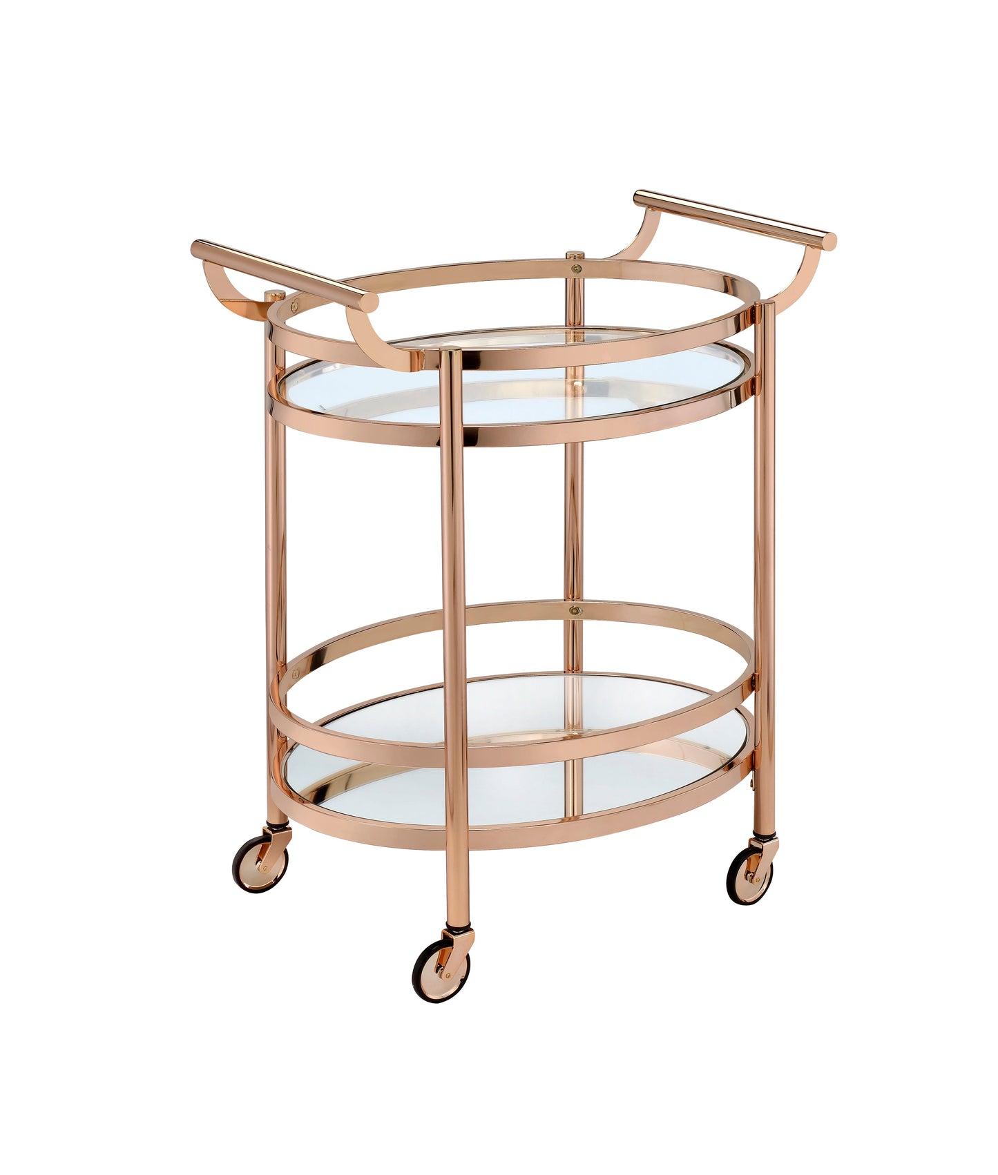 Lakelyn Clear Glass & Rose Serving Cart