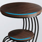 19.68" Round Vintage End Table with 2-Tier Storage – Rustic