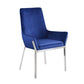 Cambrie - Side Chair (Set of 2) - Blue Velvet & Mirrored Silver