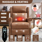 Camel Manual Recliner Chair in Faux Leather