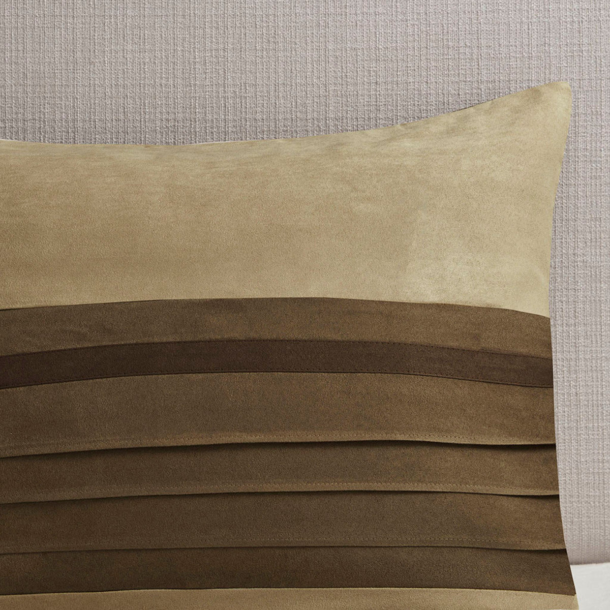 7 Piece Faux Suede Comforter Set Natural Queen