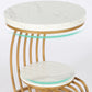 19.68" Modern Round End Table with 2-Tier Storage