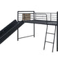 Cordelia - Twin Loft Bed With Slide - Antique Oak, Sandy Black & Dark Bronze Hand-Brushed