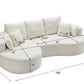 106 in. 2-Piece Fabric Cloud Curved Sectional Sofa - Snow