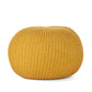 Bordeaux Knitted Cotton Round Pouf - Versatile Ottoman and Floor Cushion