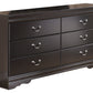 Huey Vineyard - Six Drawer Dresser - Black