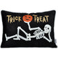 Trick or Treat Skeleton Velvet Throw Pillow